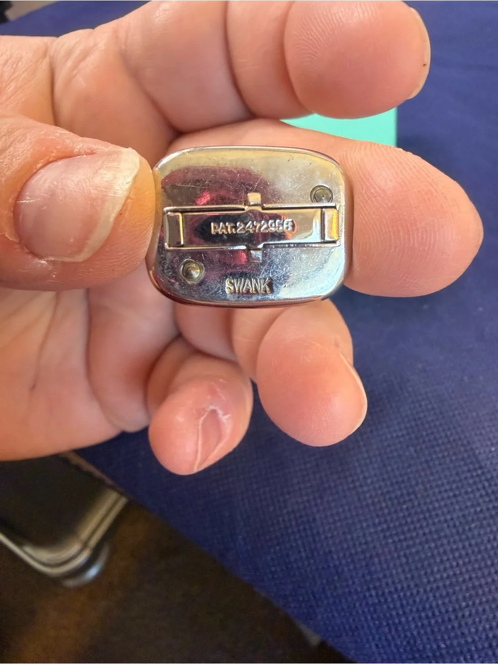 Vintage Swank Antique Car Cufflinks Silver Tone Black Enamel Novelty Retro